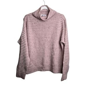 Madewell Donegal Belmont Mock Neck Sweater size Large NWT blush pink